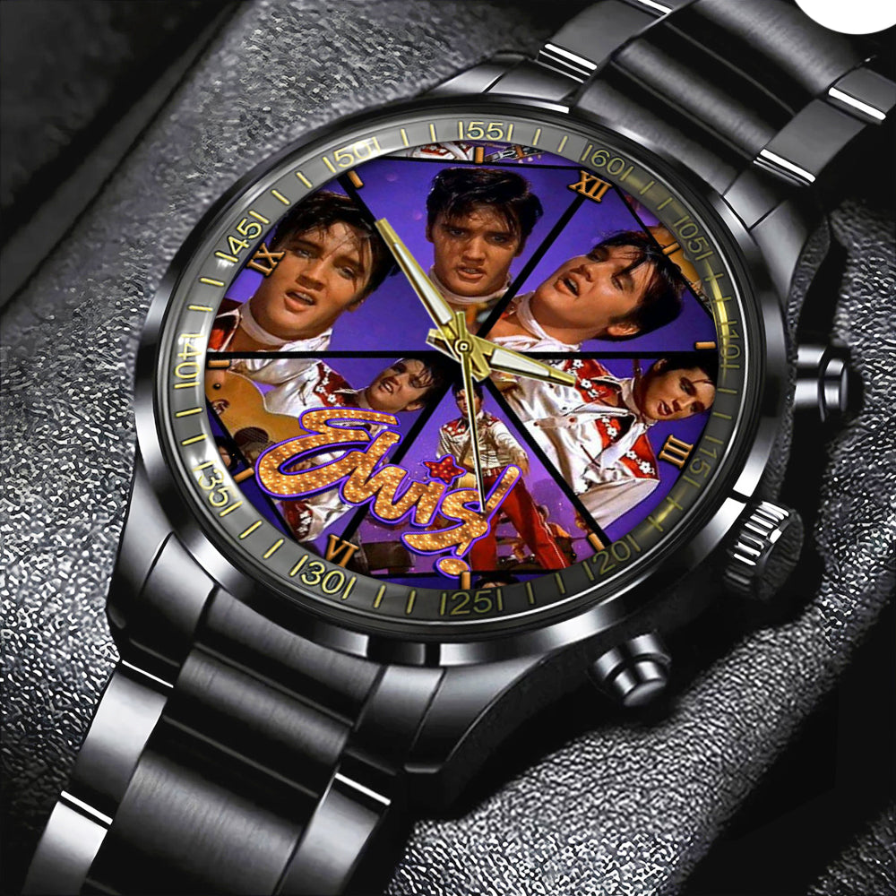 Elvis Presley Black Stainless Steel Watch - GNE NEW329