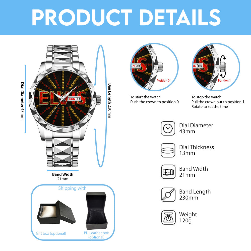 Elvis Presley Alloy Luxury Quartz Watch - GNE4269