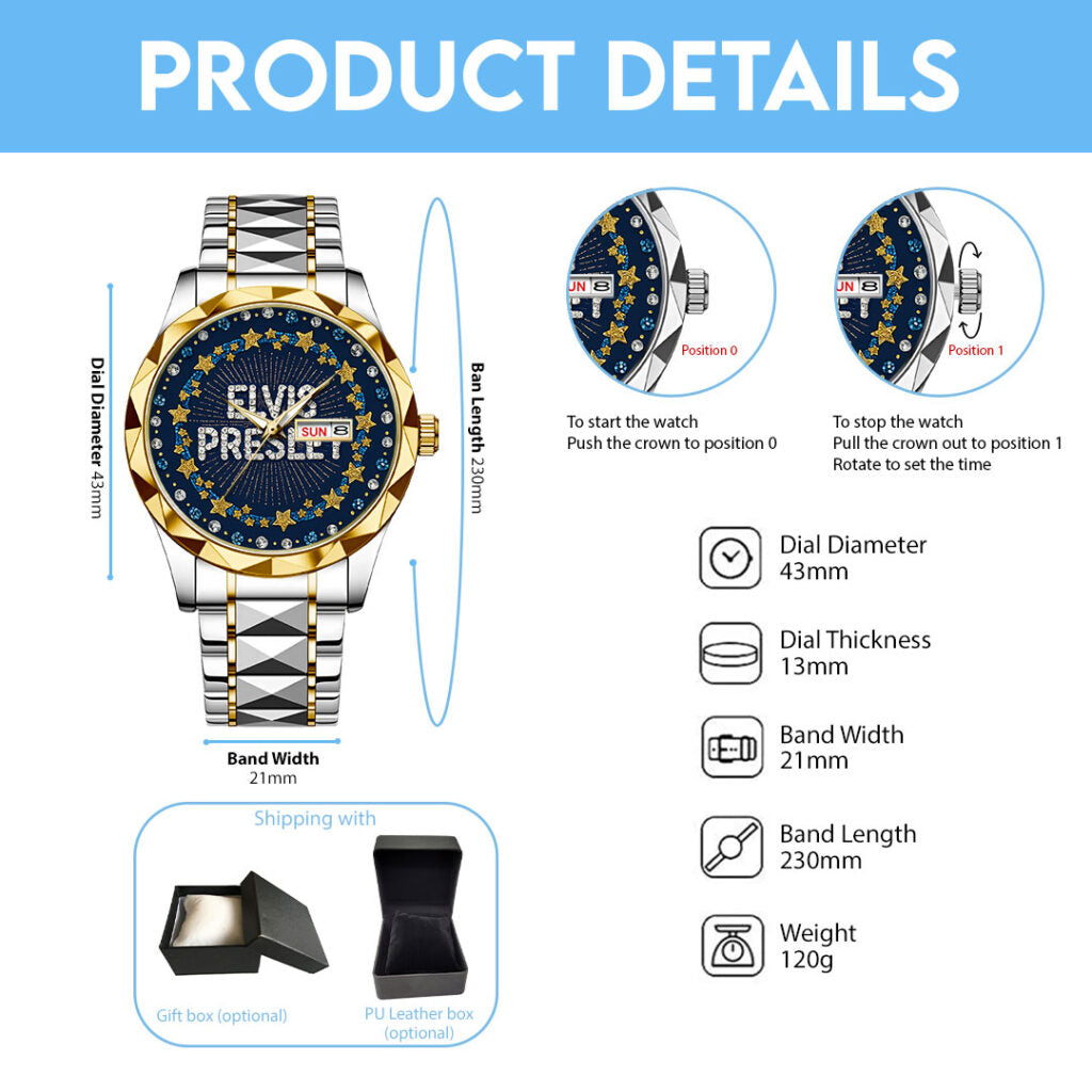 Elvis Presley Alloy Luxury Quartz Watch - TMTHU2128