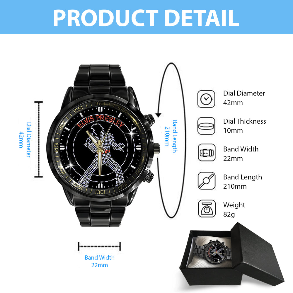 Elvis Presley Black Stainless Steel Watch - GNE 1227