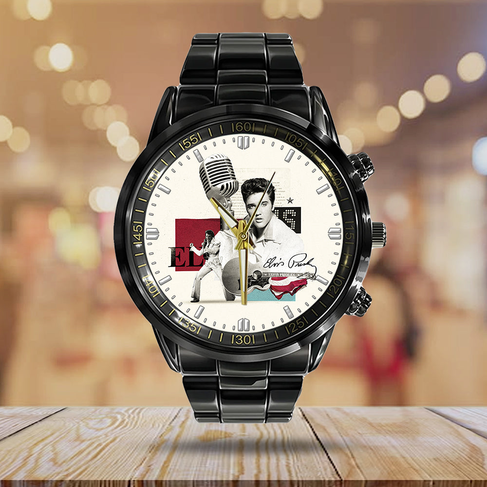 Elvis Presley Black Stainless Steel Watch - GNE 1243