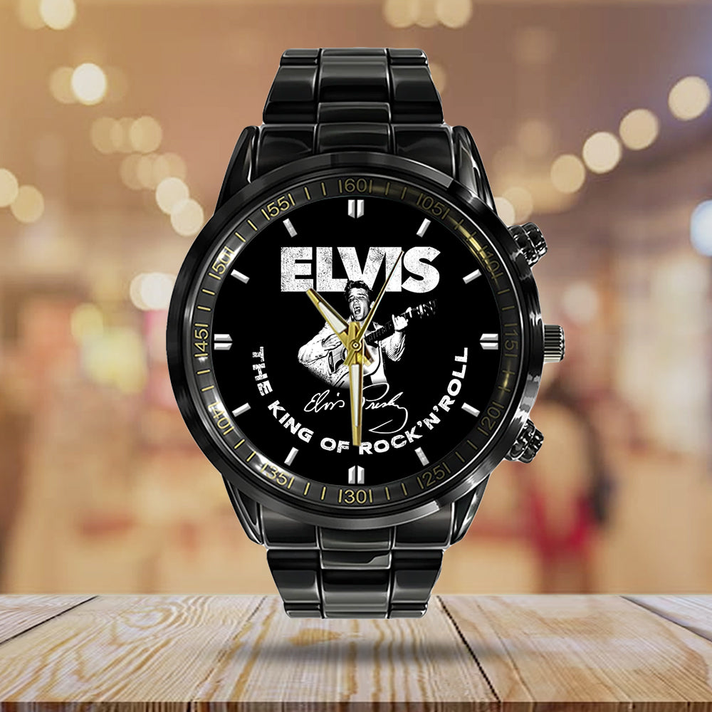 Elvis Presley Black Stainless Steel Watch - GNE 1336