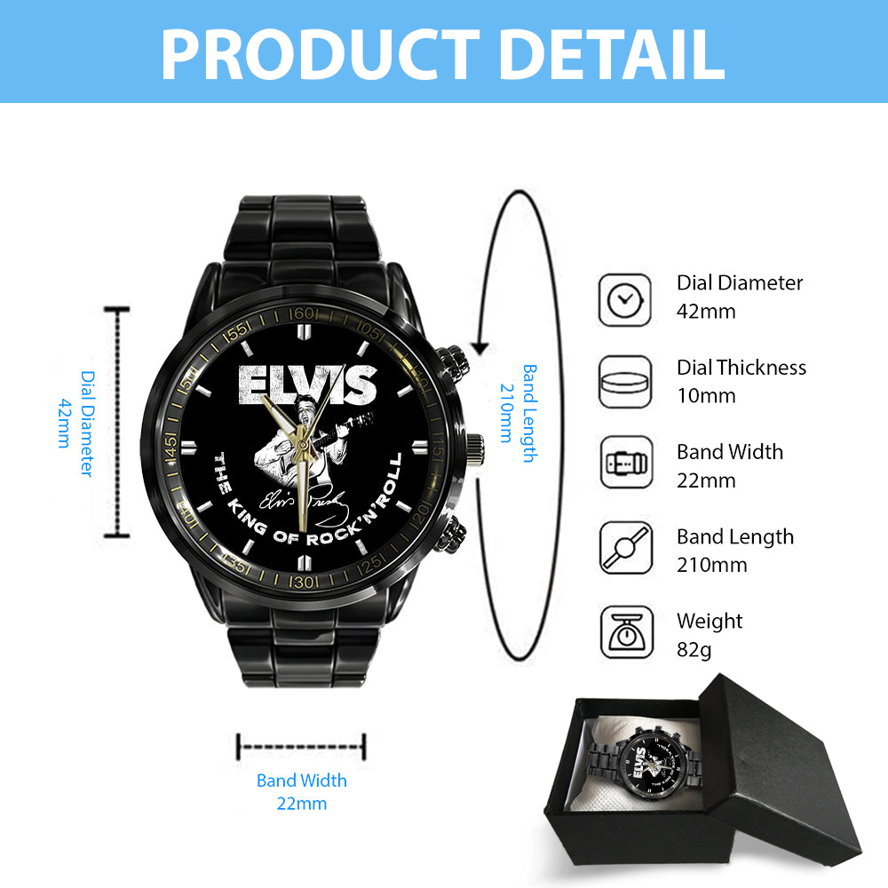Elvis Presley Black Stainless Steel Watch - GNE 1336