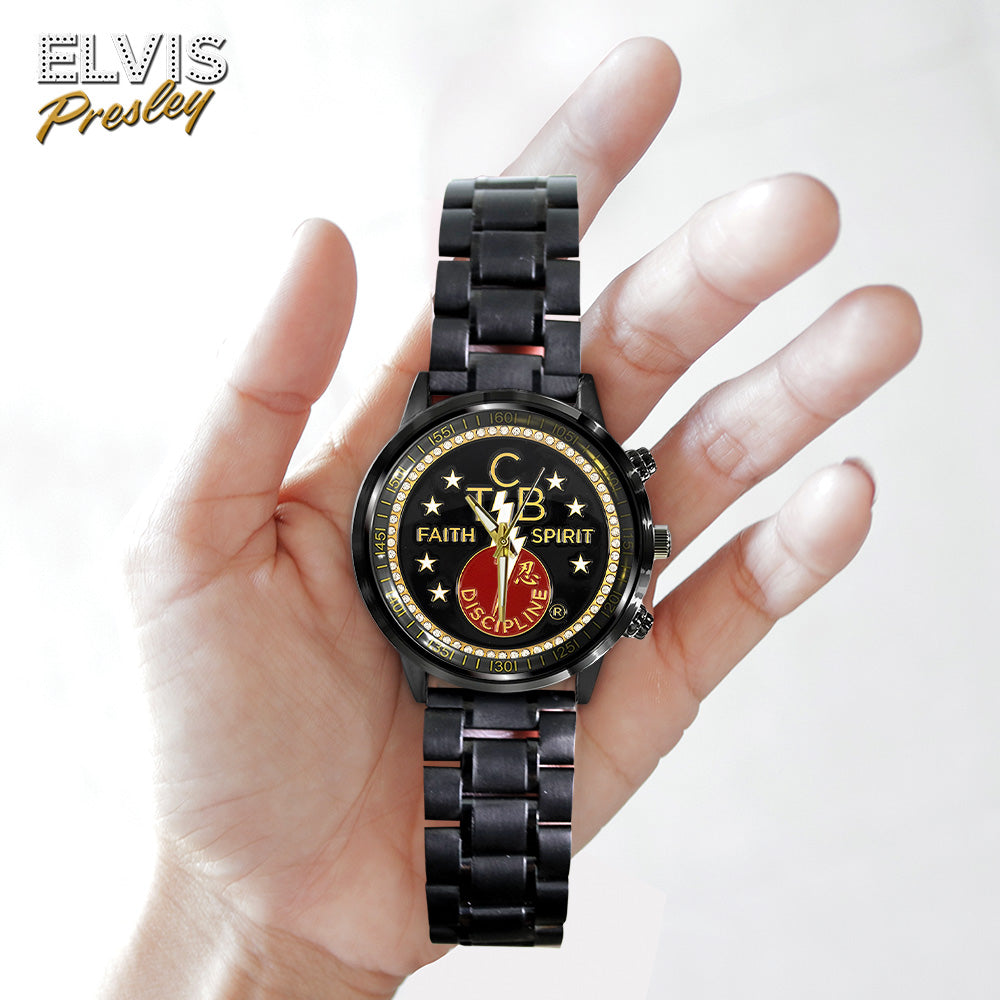 Elvis Presley Black Stainless Steel Watch - GNE 3547