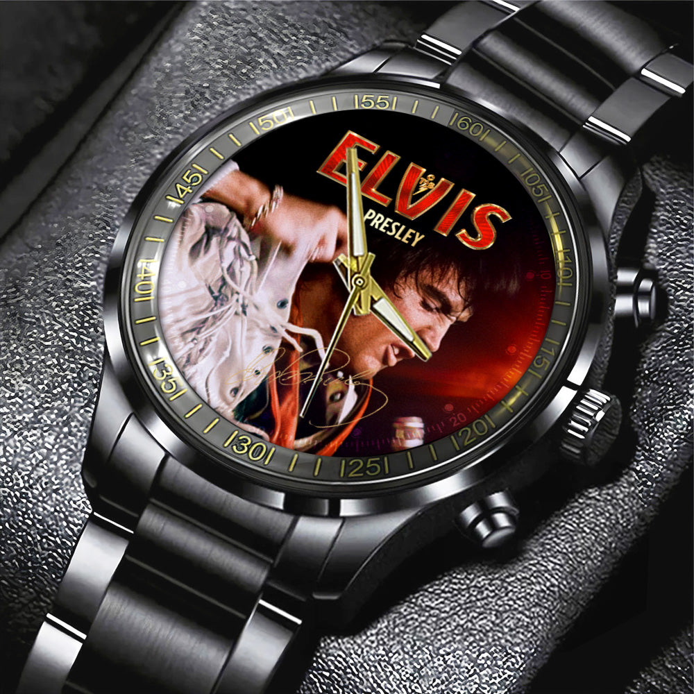 Elvis Presley Black Stainless Steel Watch - GNE5607