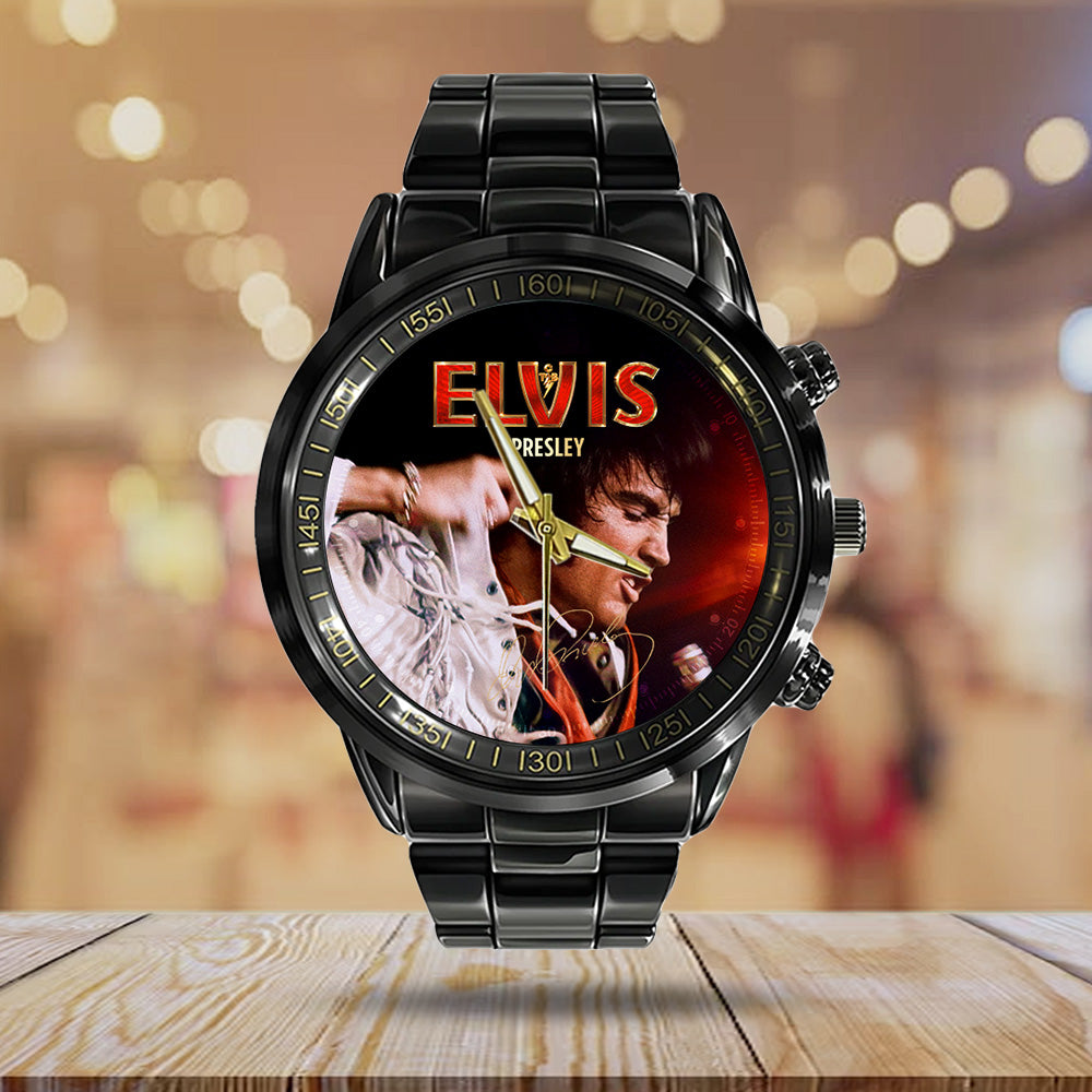 Elvis Presley Black Stainless Steel Watch - GNE5607