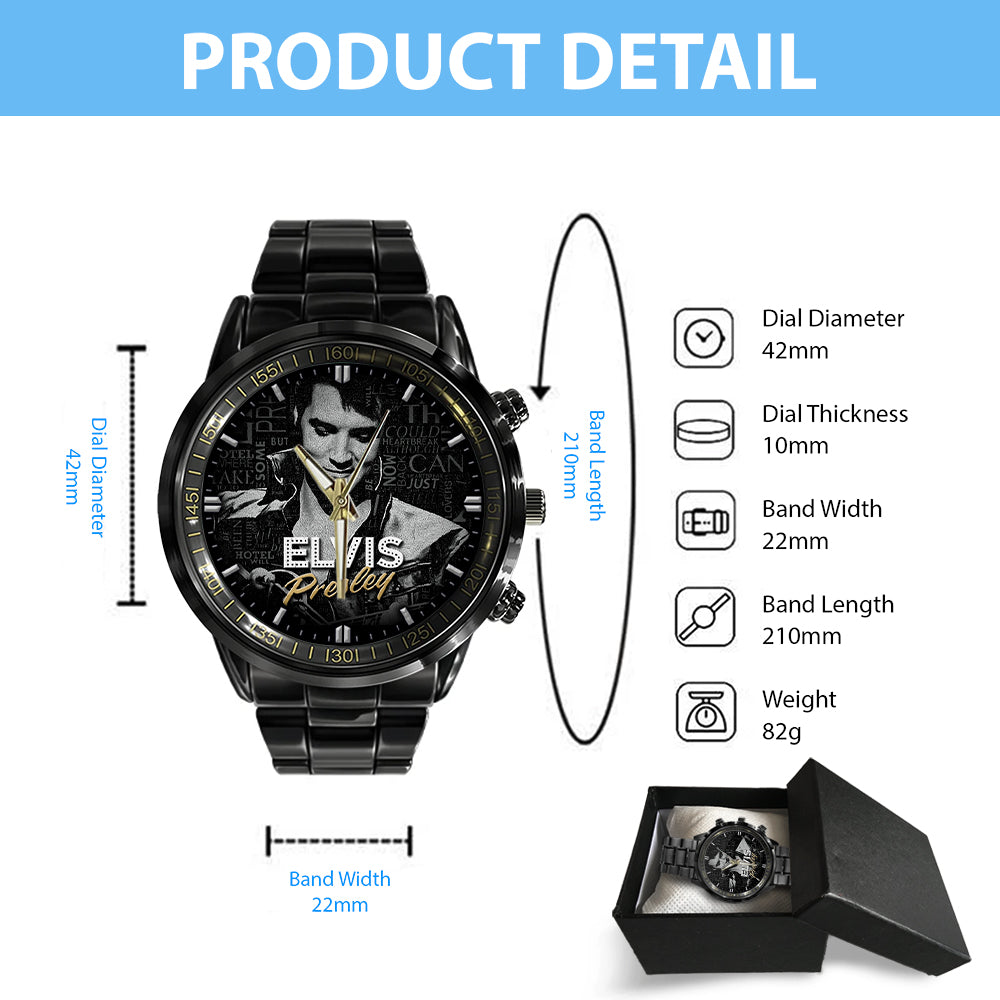 Elvis Presley Black Stainless Steel Watch - GNE 745