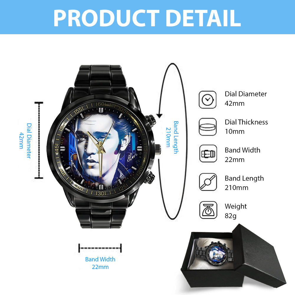 Elvis Presley Black Stainless Steel Watch - GNE 746