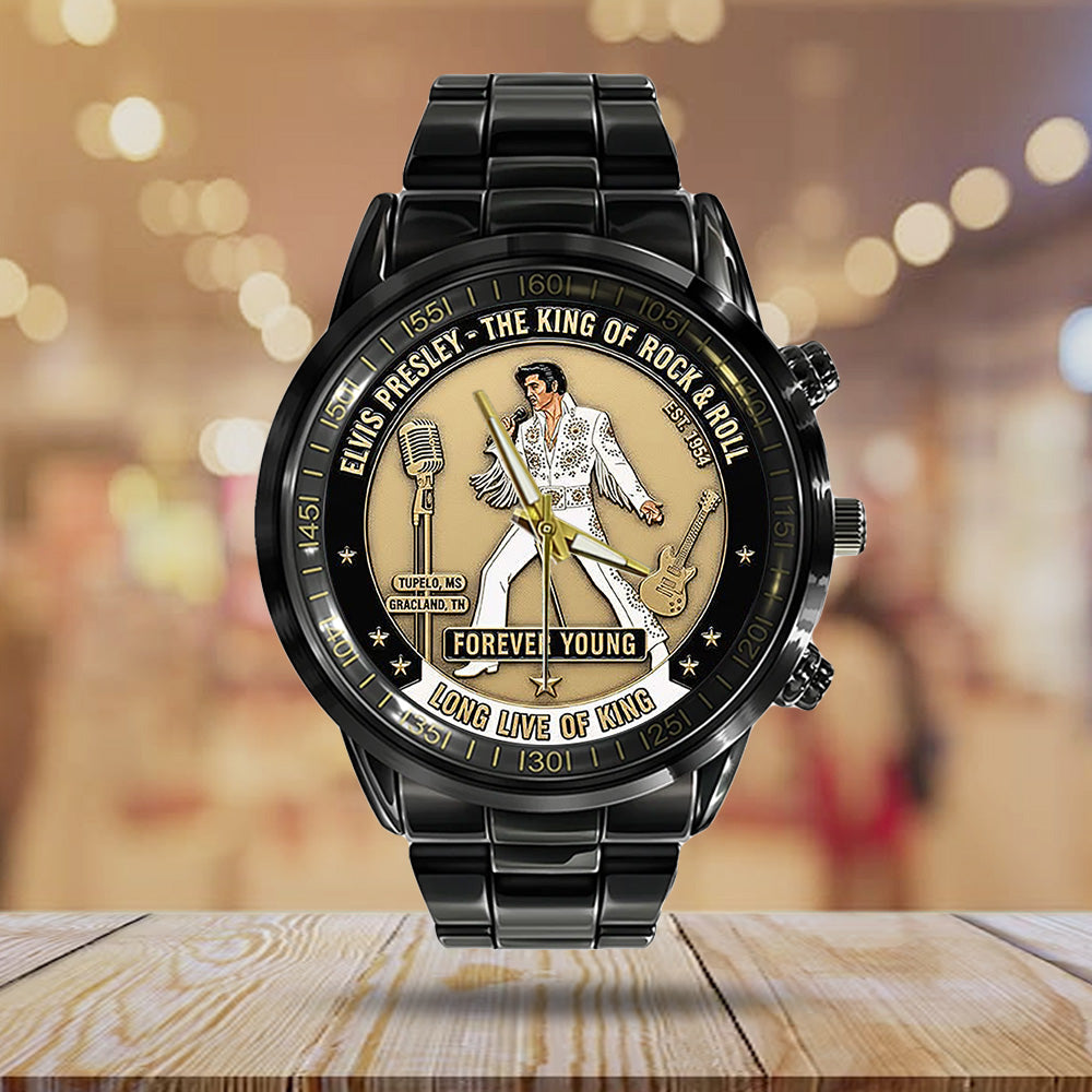 Elvis Presley Black Stainless Steel Watch - TANTN19114