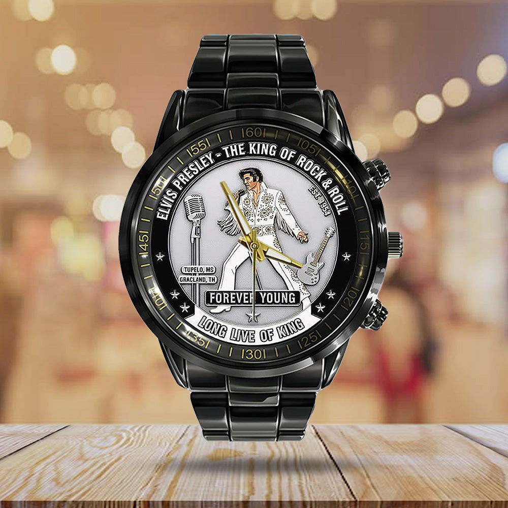 Elvis Presley Black Stainless Steel Watch - TANTN19116