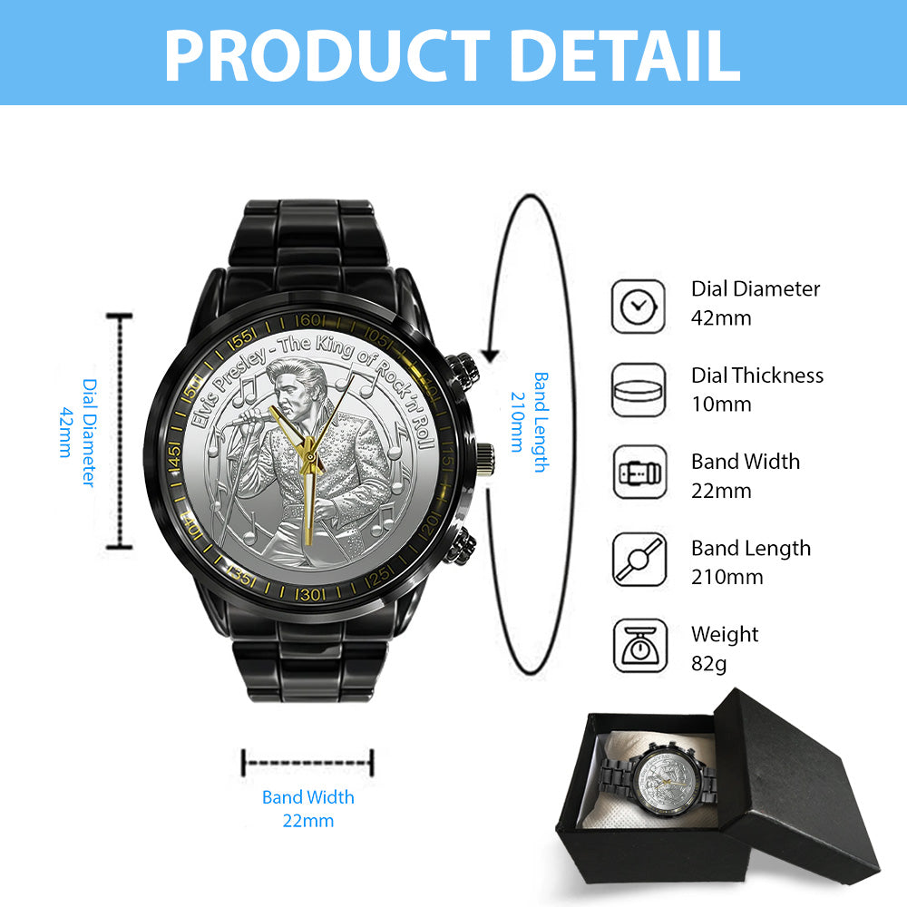Elvis Presley Black Stainless Steel Watch - TANTN20388