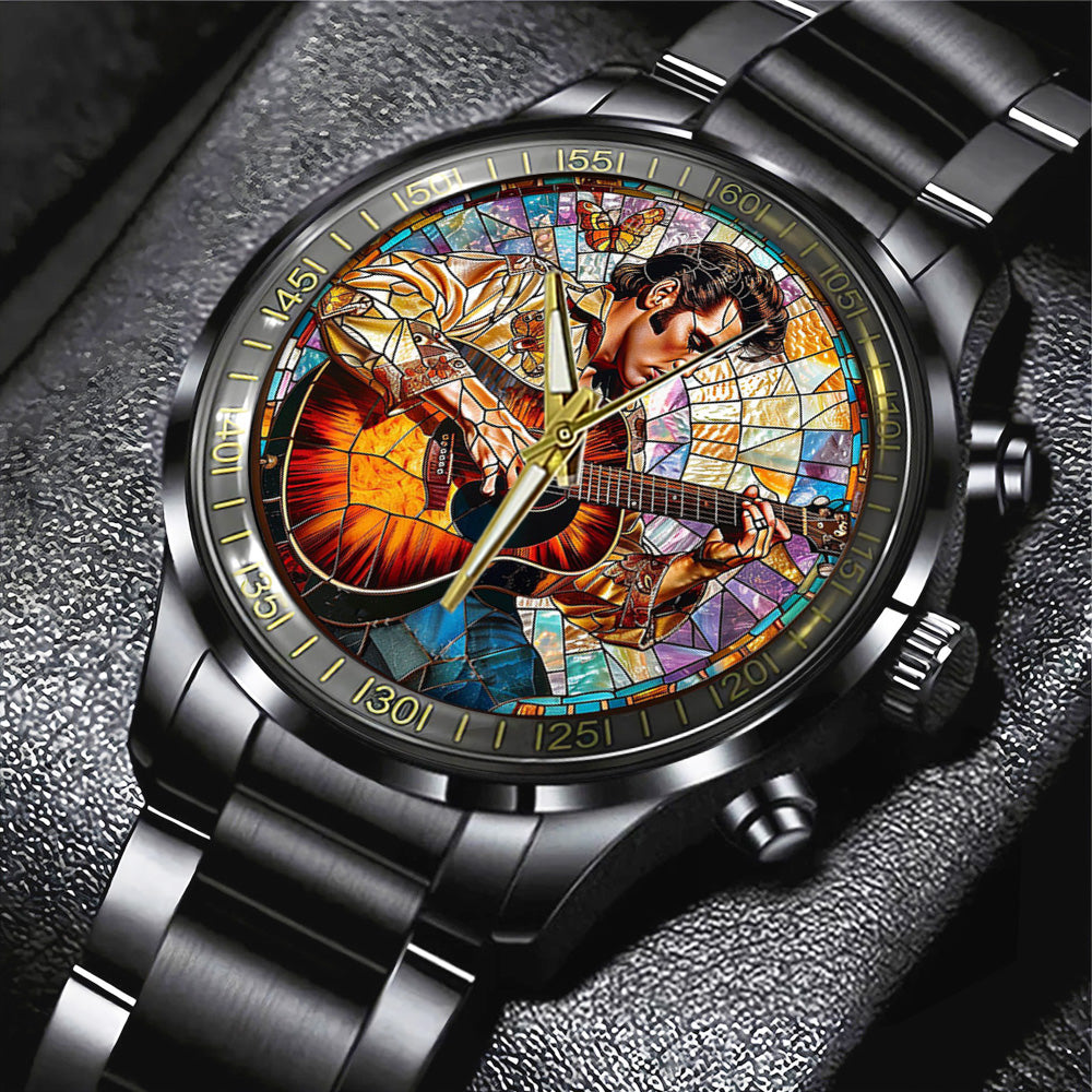Elvis Presley Black Stainless Steel Watch - TANTN 5649