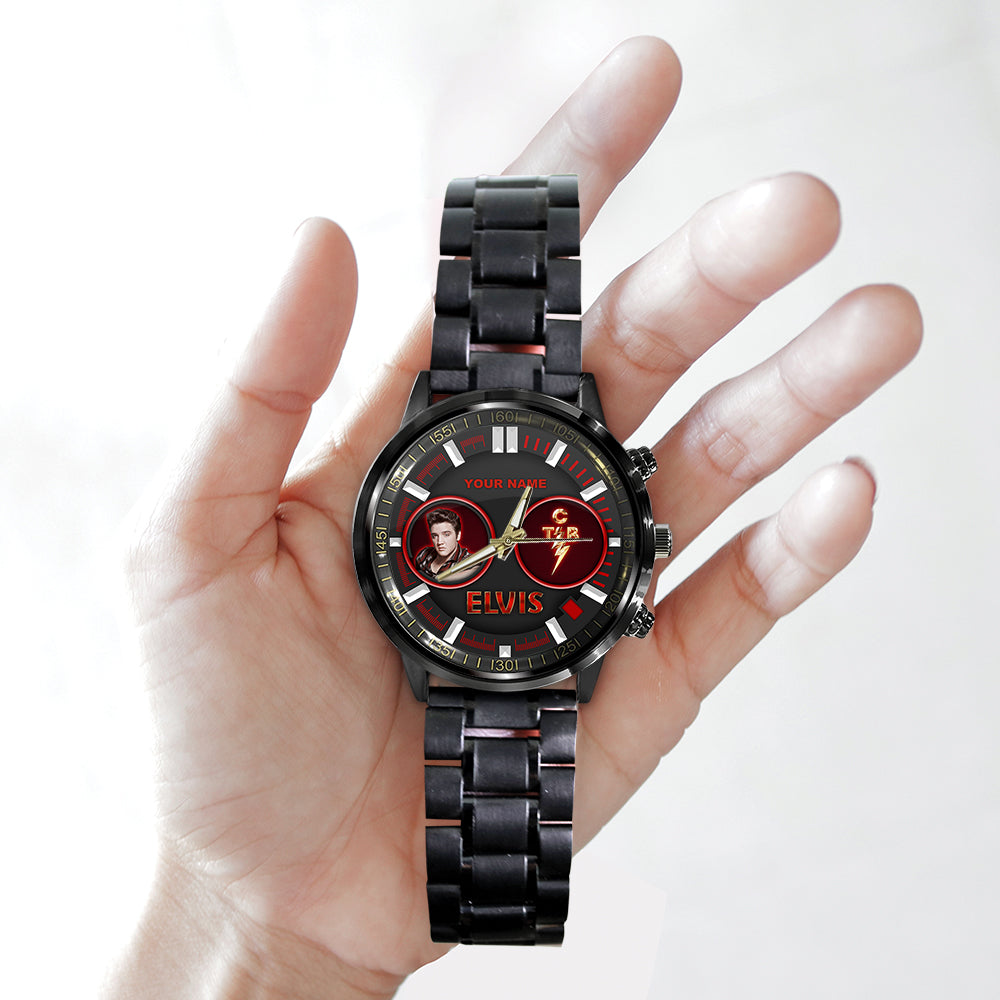 Personalized Elvis Presley Black Stainless Steel Watch - HOATT 5177