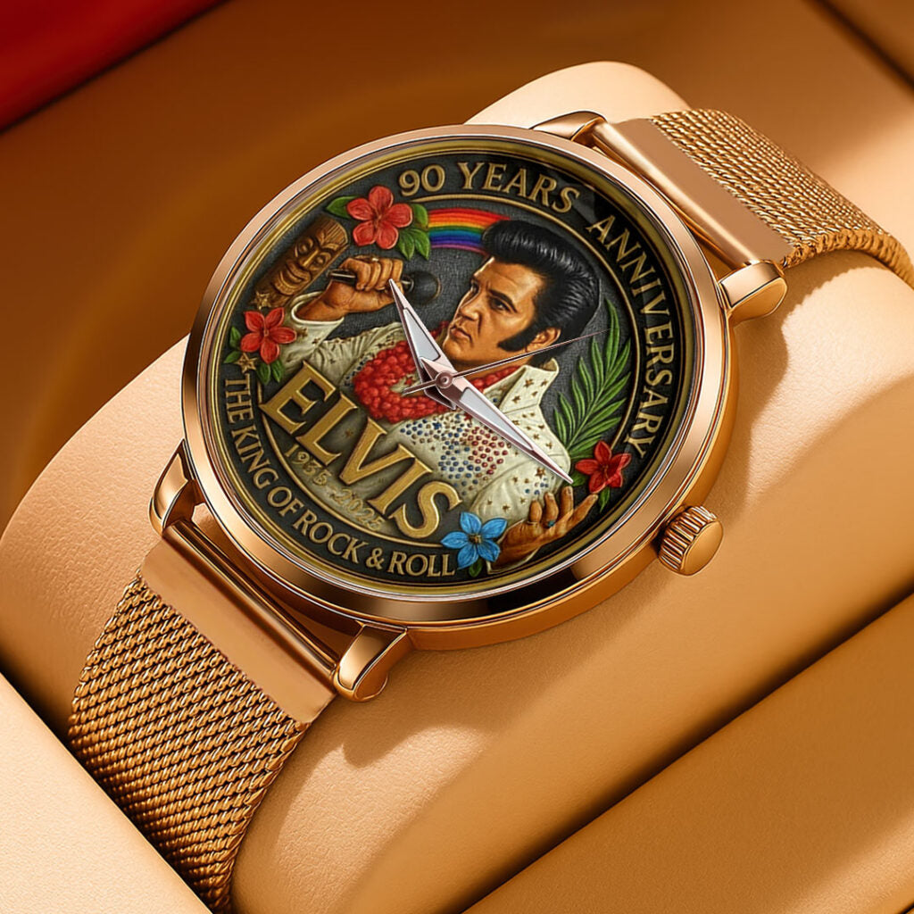 Elvis Presley 90 Years Mesh Strap Quartz Watch - TMTHU3770