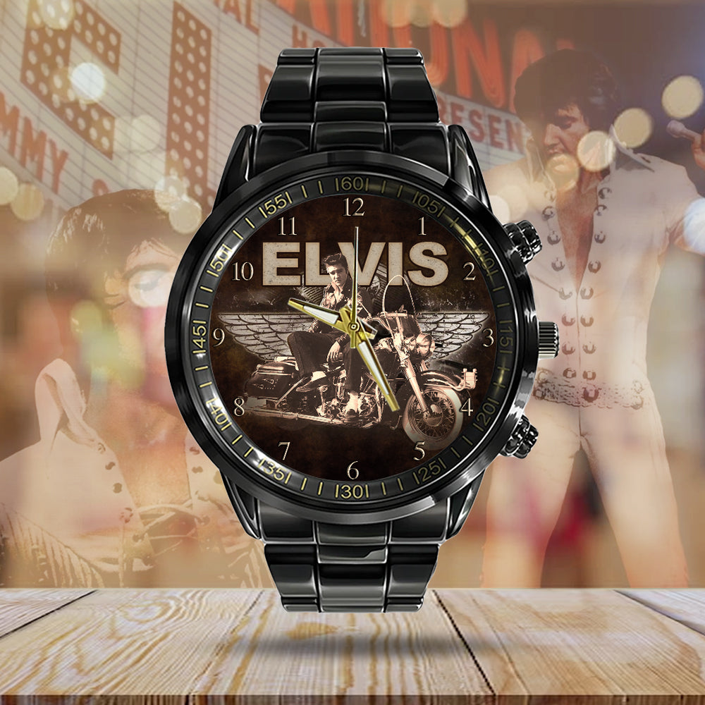 Elvis Presley x Harley Davidson Black Stainless Steel Watch - MAITM 6387