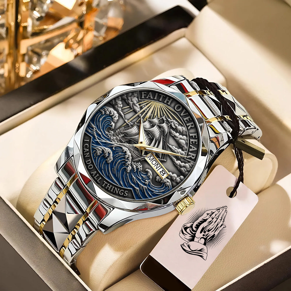 Faith Over Fear, I Can Do All Things Alloy Luxury Quartz Watch - TANTN17411