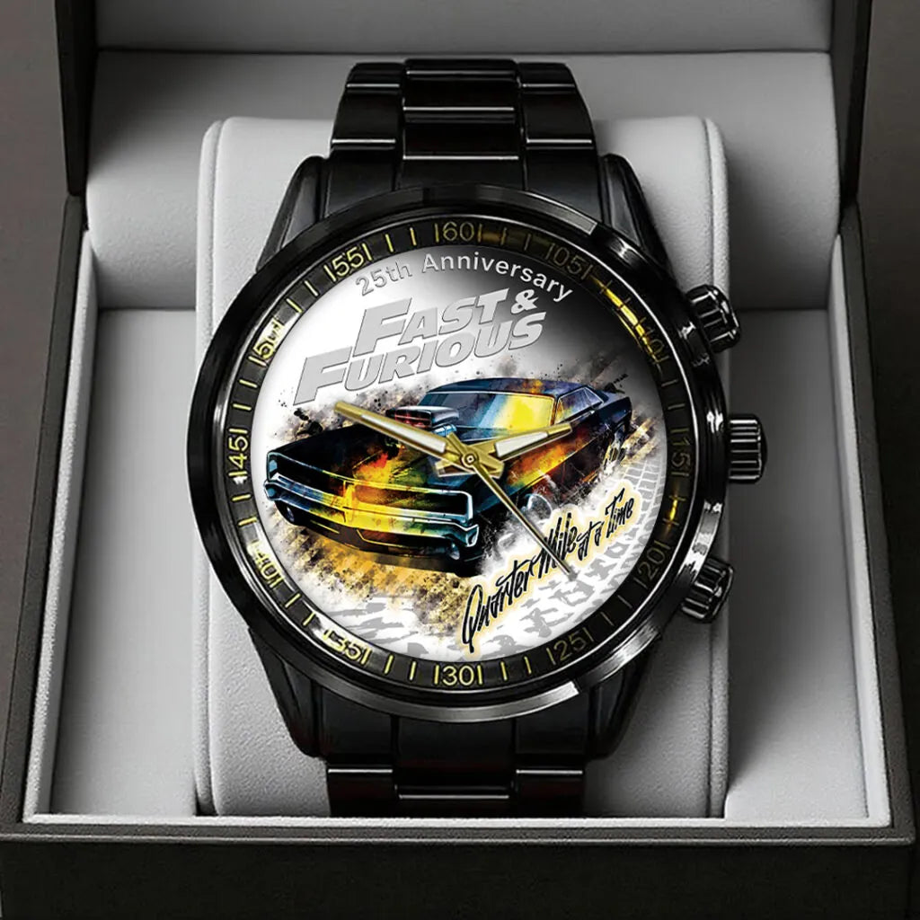 Fast & Furious 25th Anniversary Black Stainless Steel Watch - TANTN24847