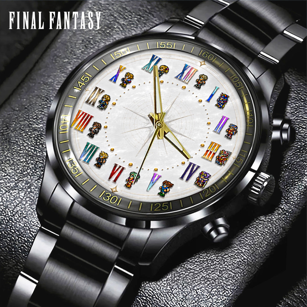 Final Fantasy Black Stainless Steel Watch - GNE7679