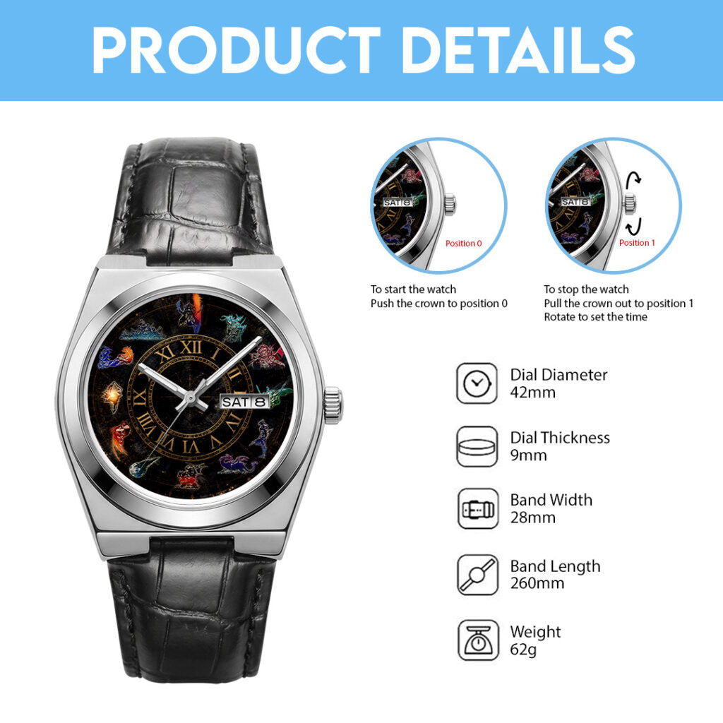 Final Fantasy Leather Alloy Watch - GNE7682