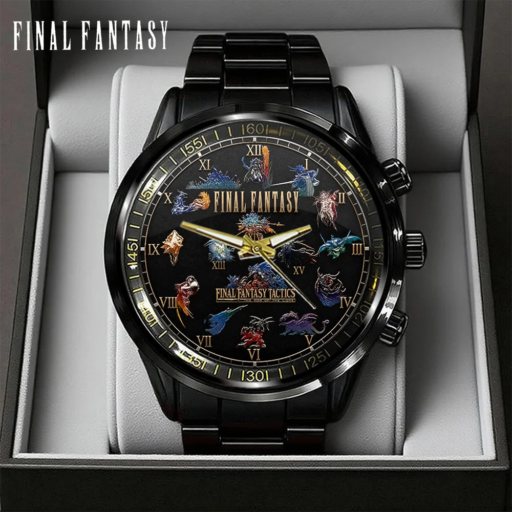Final Fantasy Black Stainless Steel Watch - GNE8448