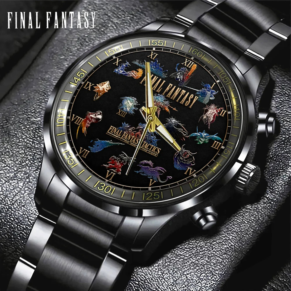 Final Fantasy Black Stainless Steel Watch - GNE8448