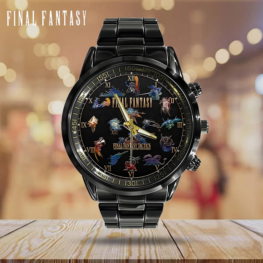 Final Fantasy Black Stainless Steel Watch - GNE8448