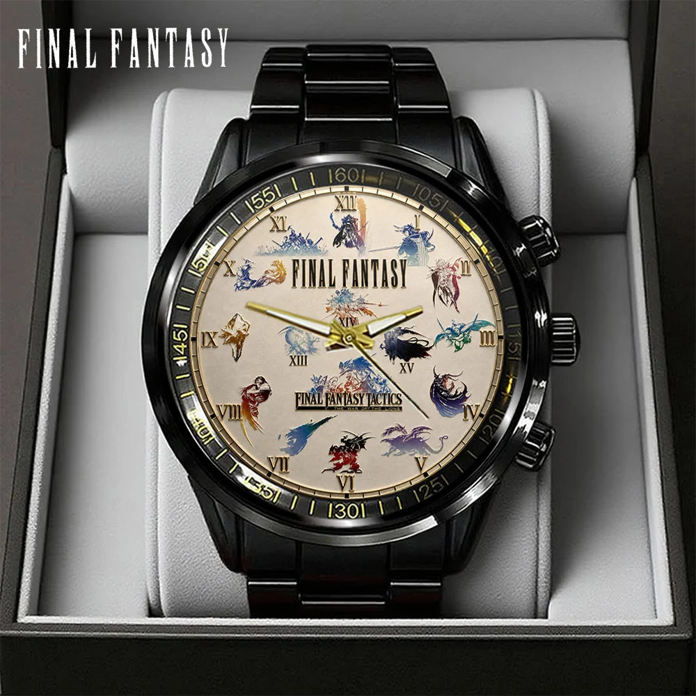 Final Fantasy Black Stainless Steel Watch - GNE8450