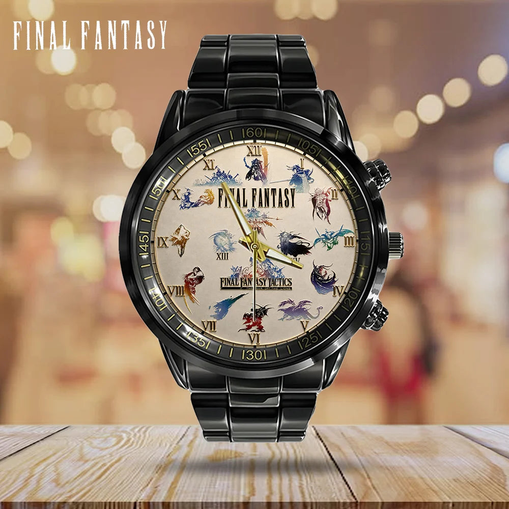 Final Fantasy Black Stainless Steel Watch - GNE8450