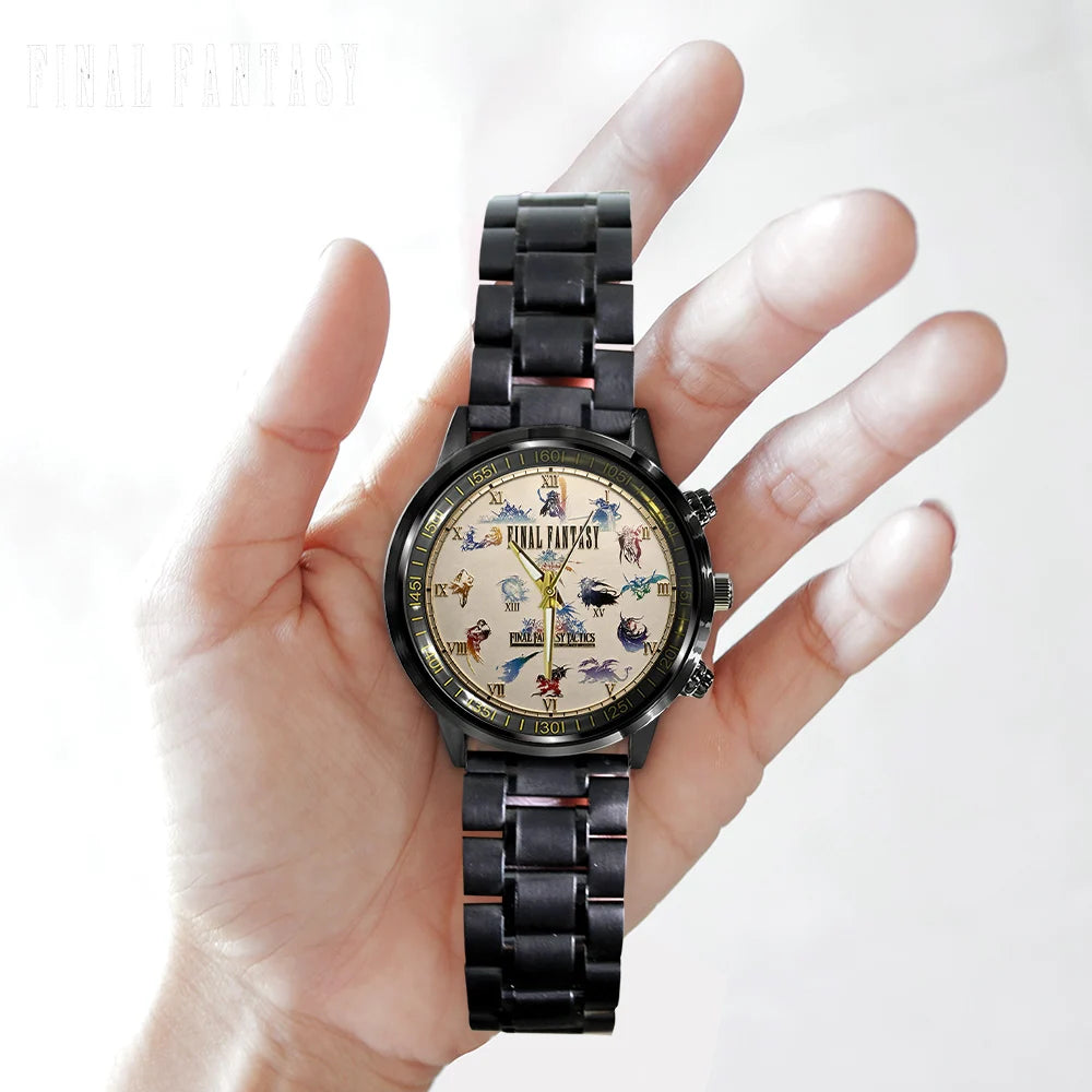 Final Fantasy Black Stainless Steel Watch - GNE8450