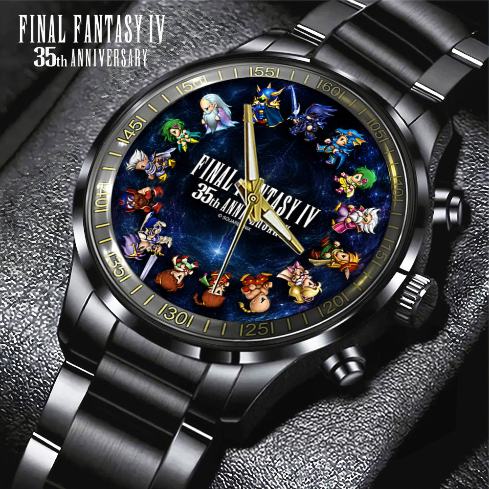 Final Fantasy IV 35th Anniversary Black Stainless Steel Watch - GNE7737