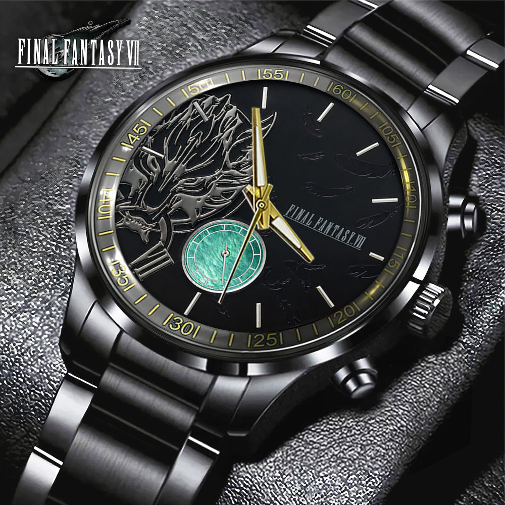 Final Fantasy VII x Cloud Strife Black Stainless Steel Watch - GNE6525
