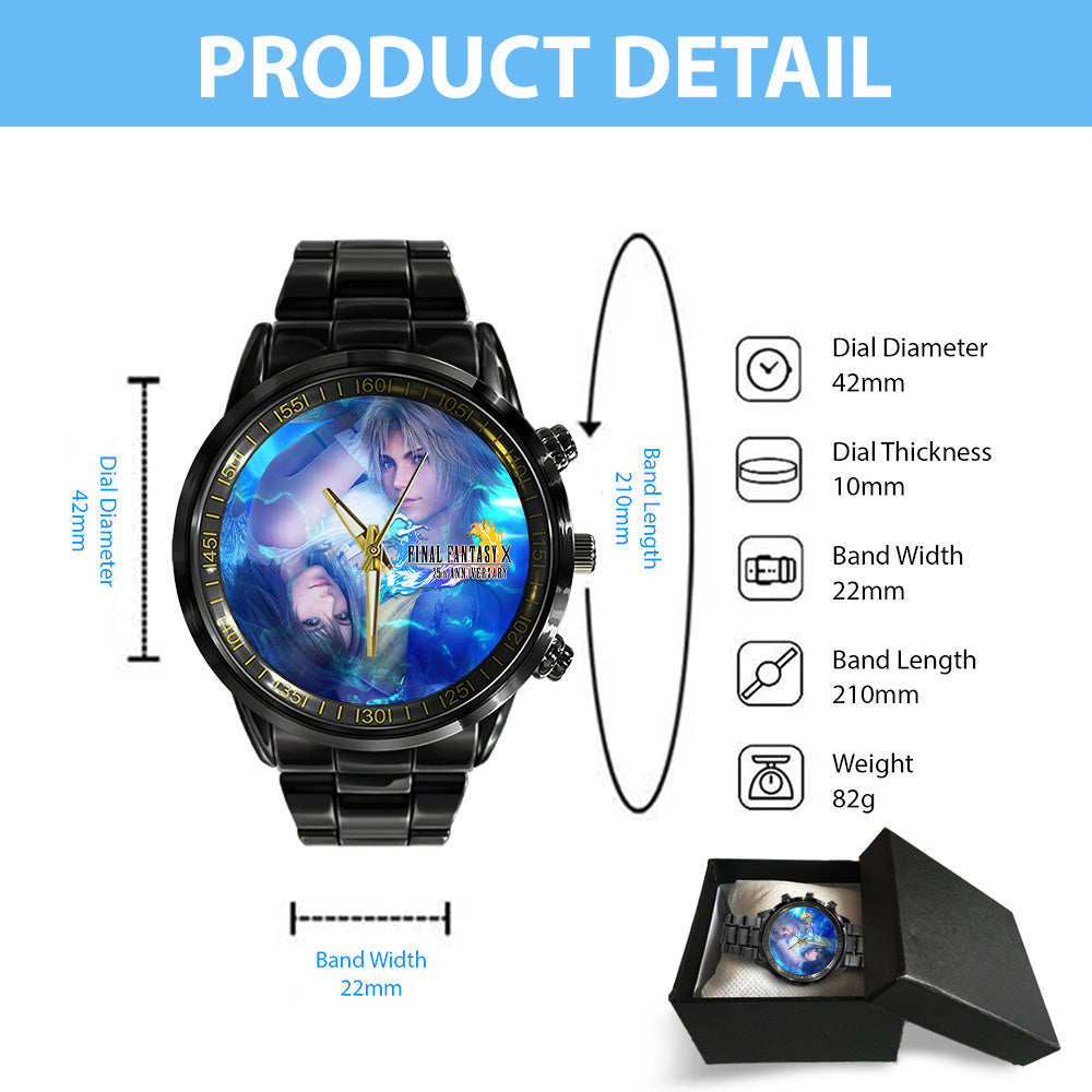 Final Fantasy X 25th Anniversary Black Stainless Steel Watch - GNE6860