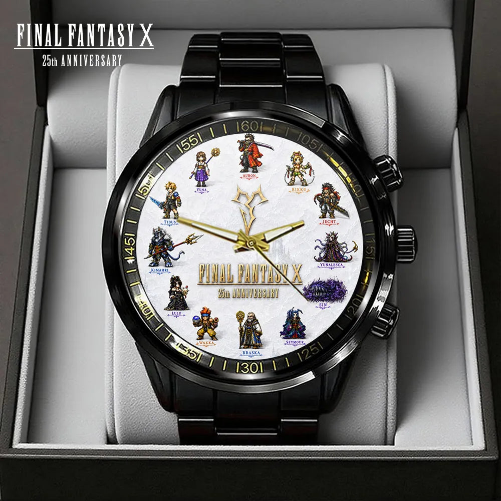 Final Fantasy X 25th Anniversary Black Stainless Steel Watch - GNE7950