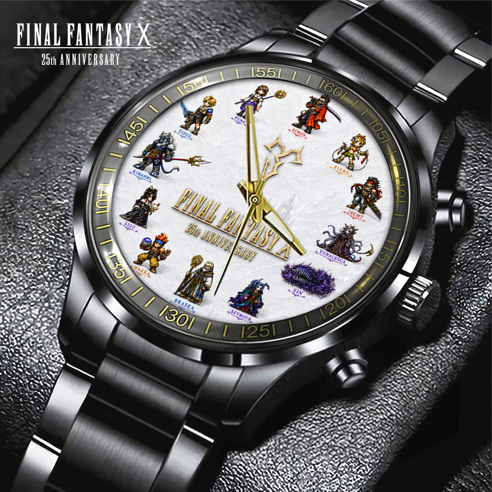 Final Fantasy X 25th Anniversary Black Stainless Steel Watch - GNE7950