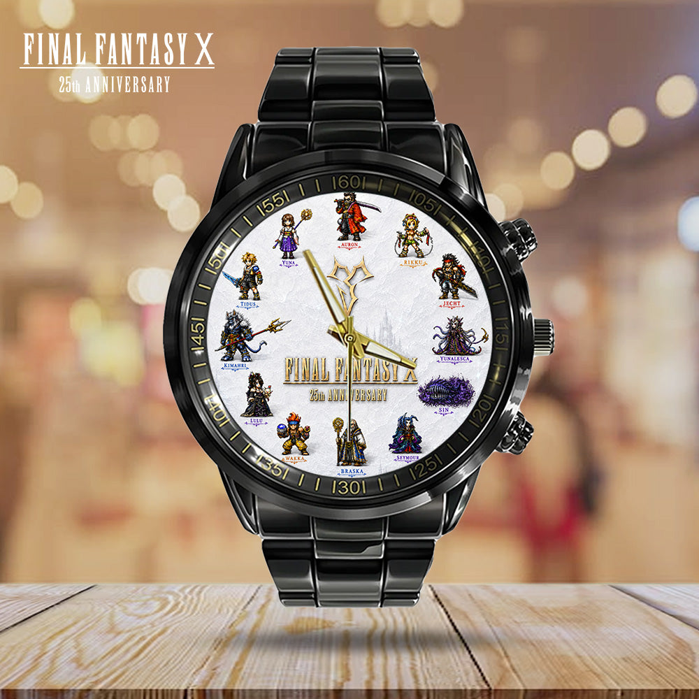 Final Fantasy X 25th Anniversary Black Stainless Steel Watch - GNE7950