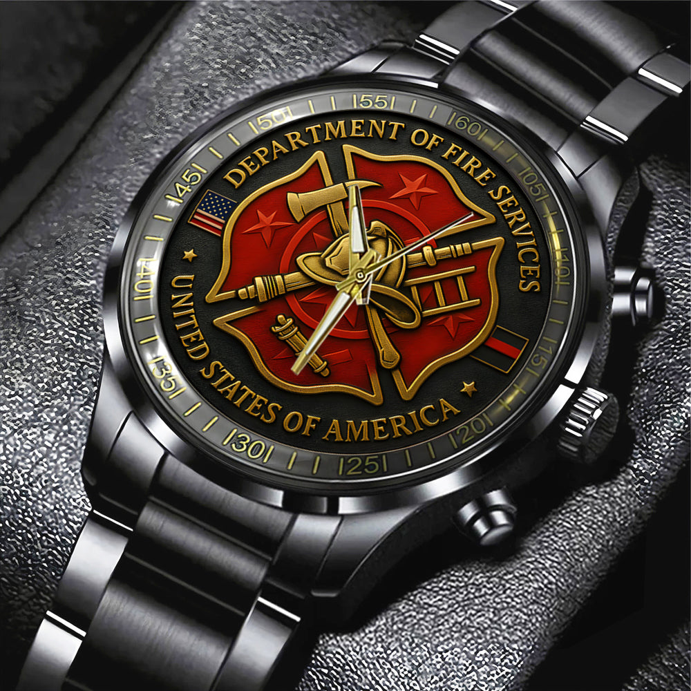 Firefighter Black Stainless Steel Watch - TANTN15622