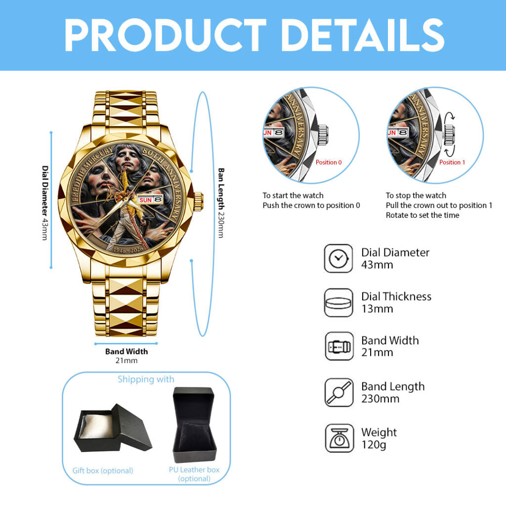 Freddie Mercury 80th Anniversary 2026 Alloy Luxury Quartz Watch - TMTHU4517
