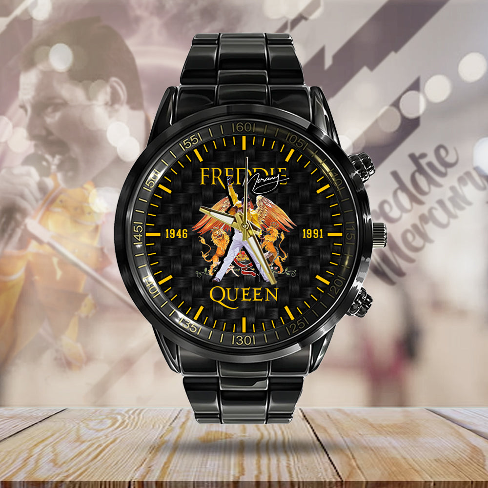 Freddie Mercury Black Stainless Steel Watch - MAITM6640