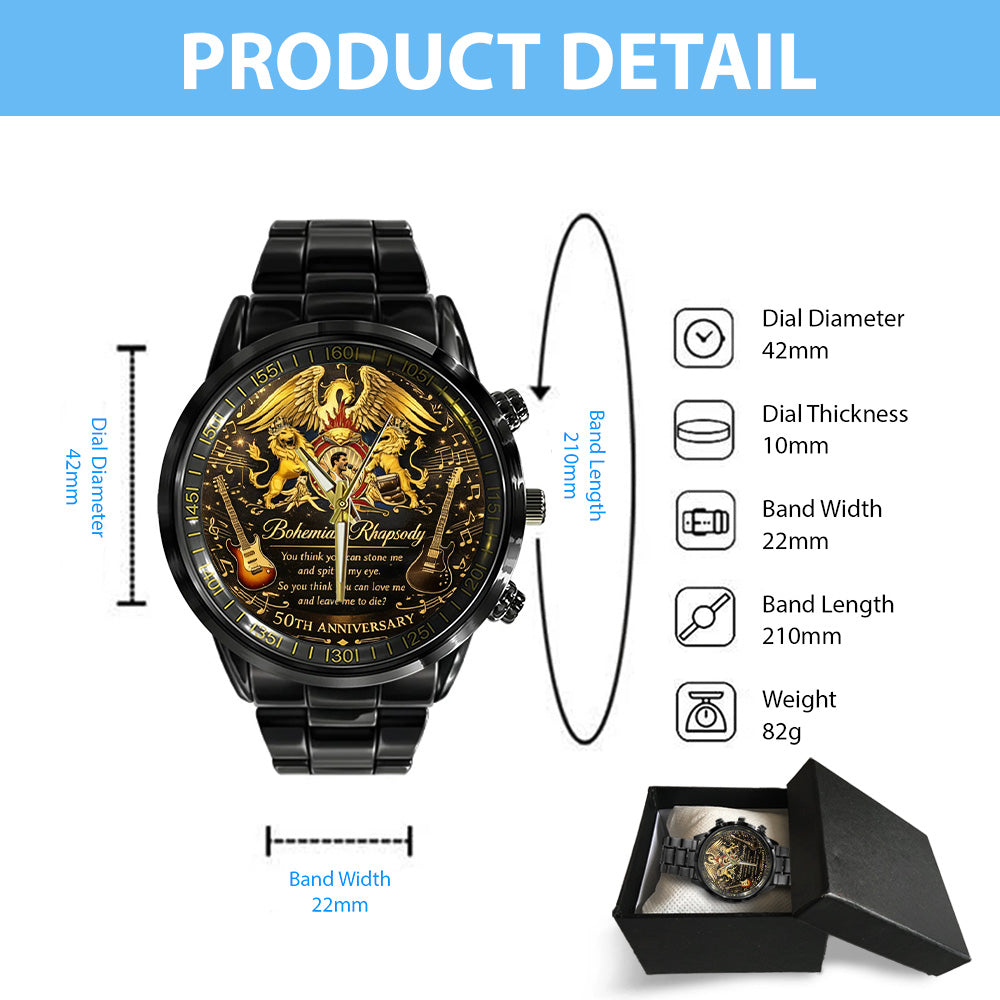Freddie Mercury 50th Anniversary Black Stainless Steel Watch - TANTN19771
