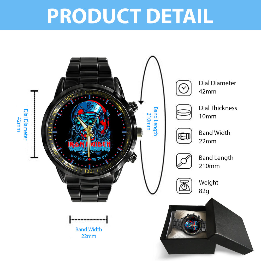 Iron Maiden Black Stainless Steel Watch - GNE NEW300