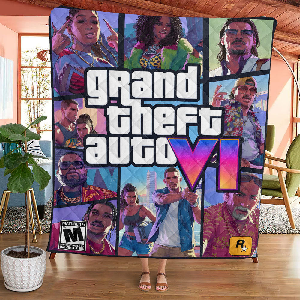Grand Theft Auto VI Quilt Blanket - TANTN24032
