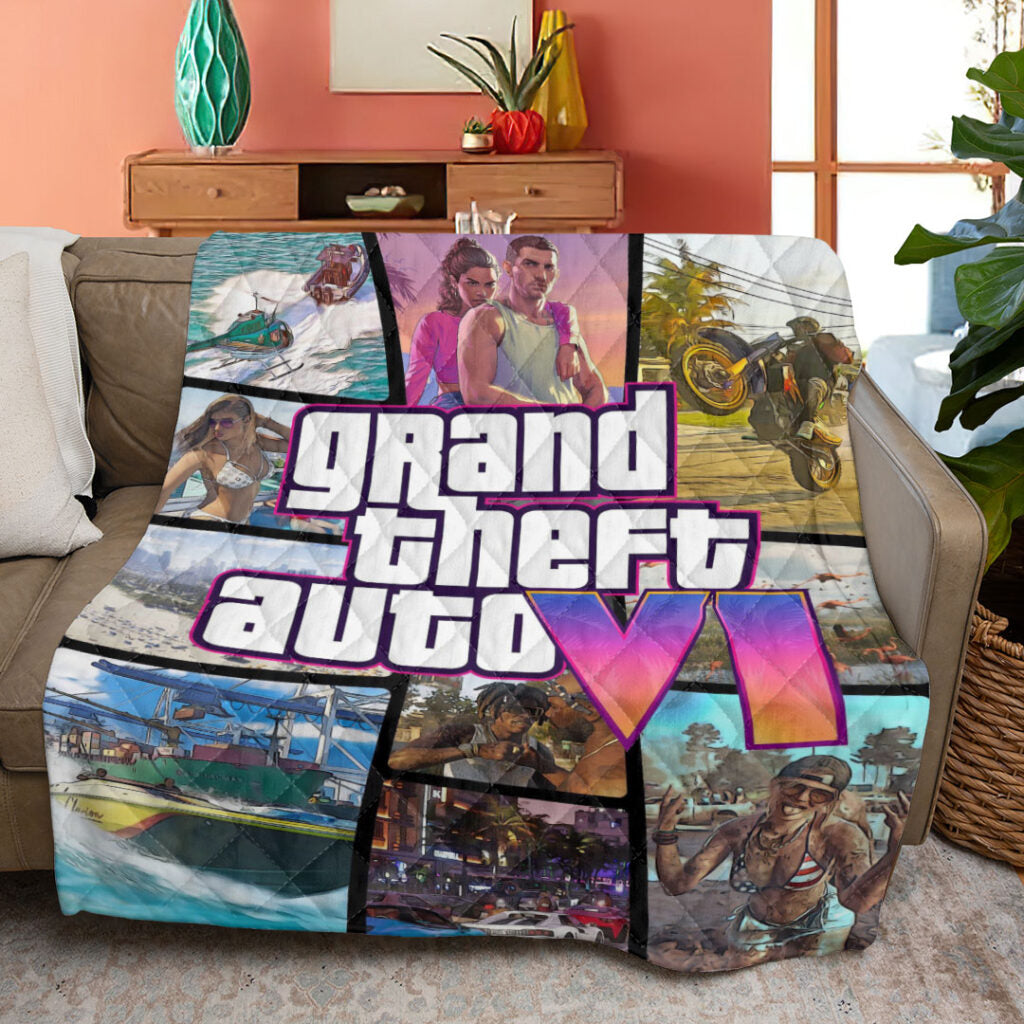 Grand Theft Auto VI Quilt Blanket - TANTN24031