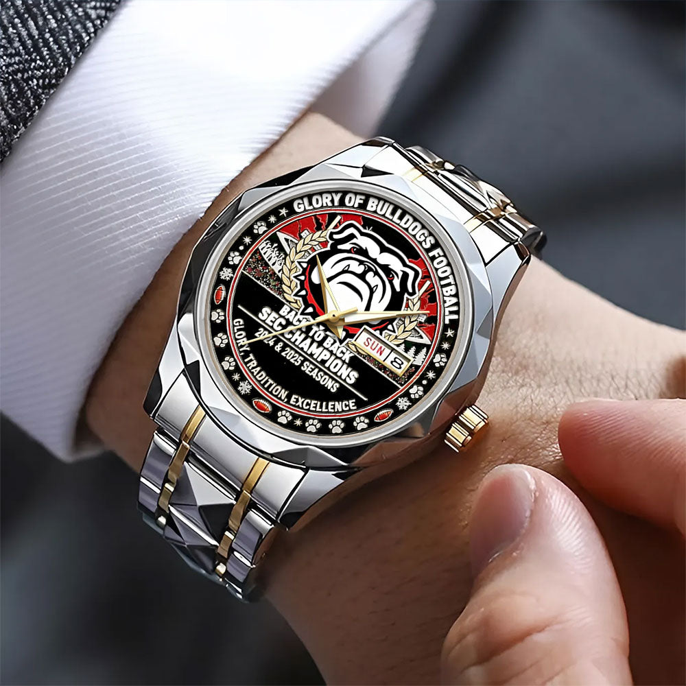 Georgia Bulldogs Football 2025 SEC Champions Alloy Luxury Quartz Watch - MAITM14010