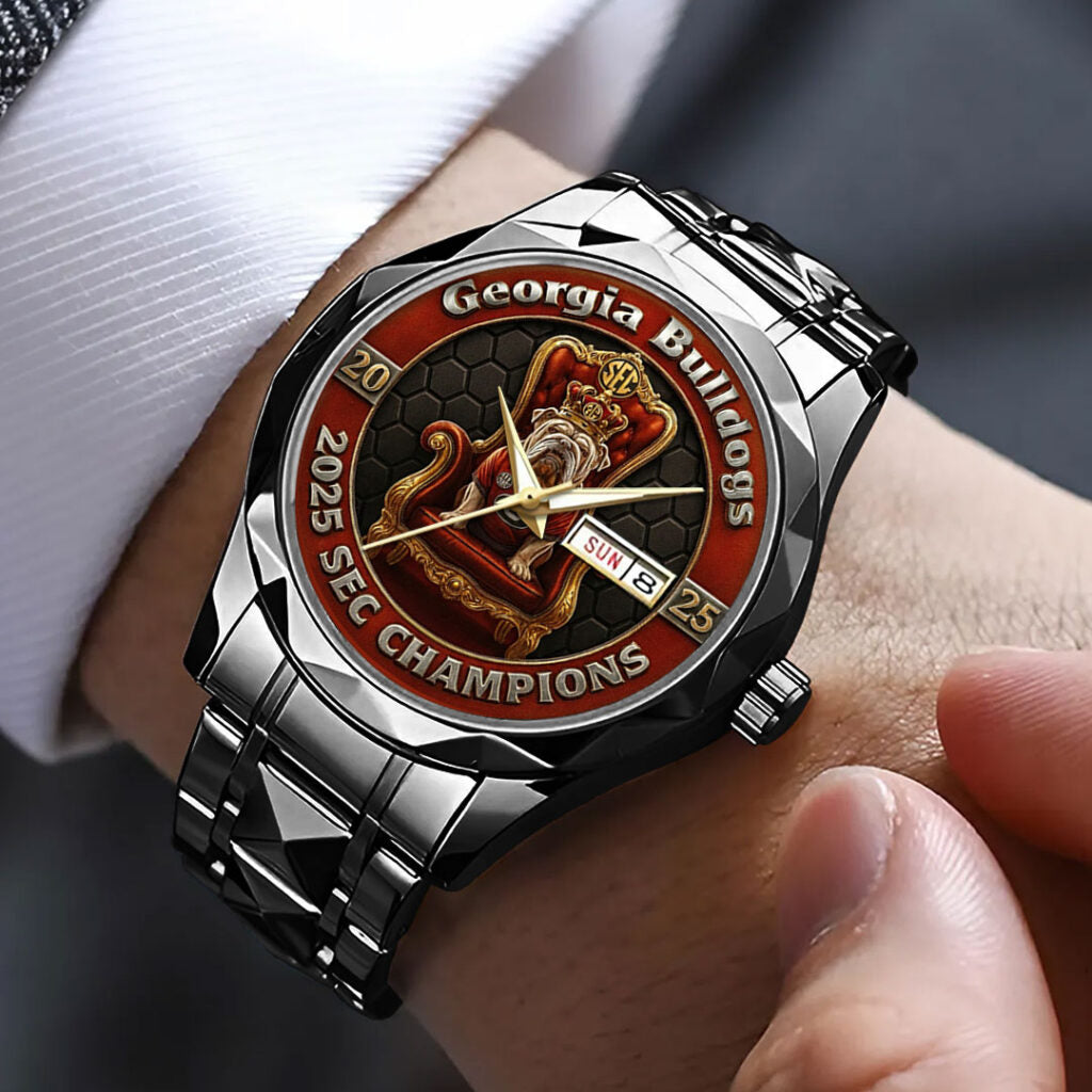 Georgia Bulldogs Football 2025 SEC Champions Alloy Luxury Quartz Watch - TMTHU2541