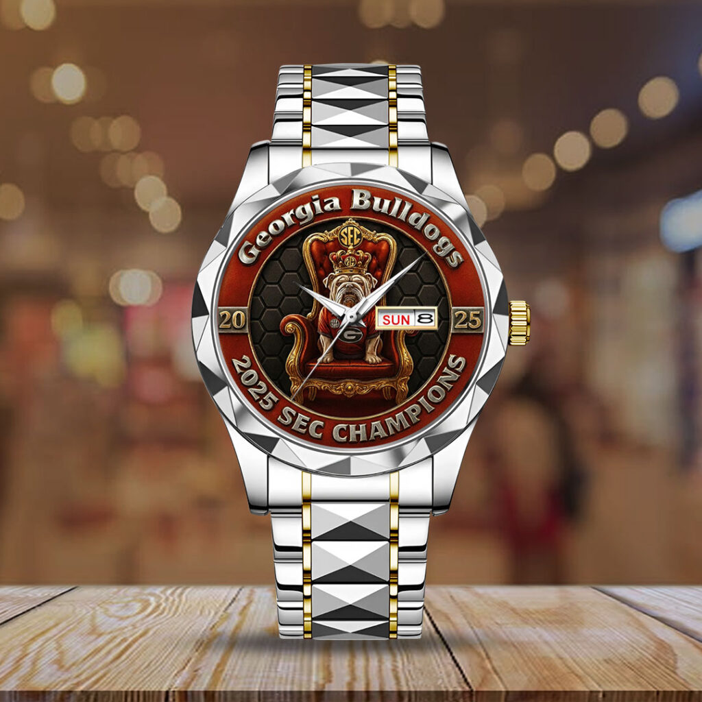 Georgia Bulldogs Football 2025 SEC Champions Alloy Luxury Quartz Watch - TMTHU2541