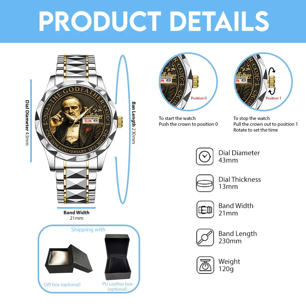 The Godfather 55th Anniversary Alloy Luxury Quartz Watch - TANTN25134