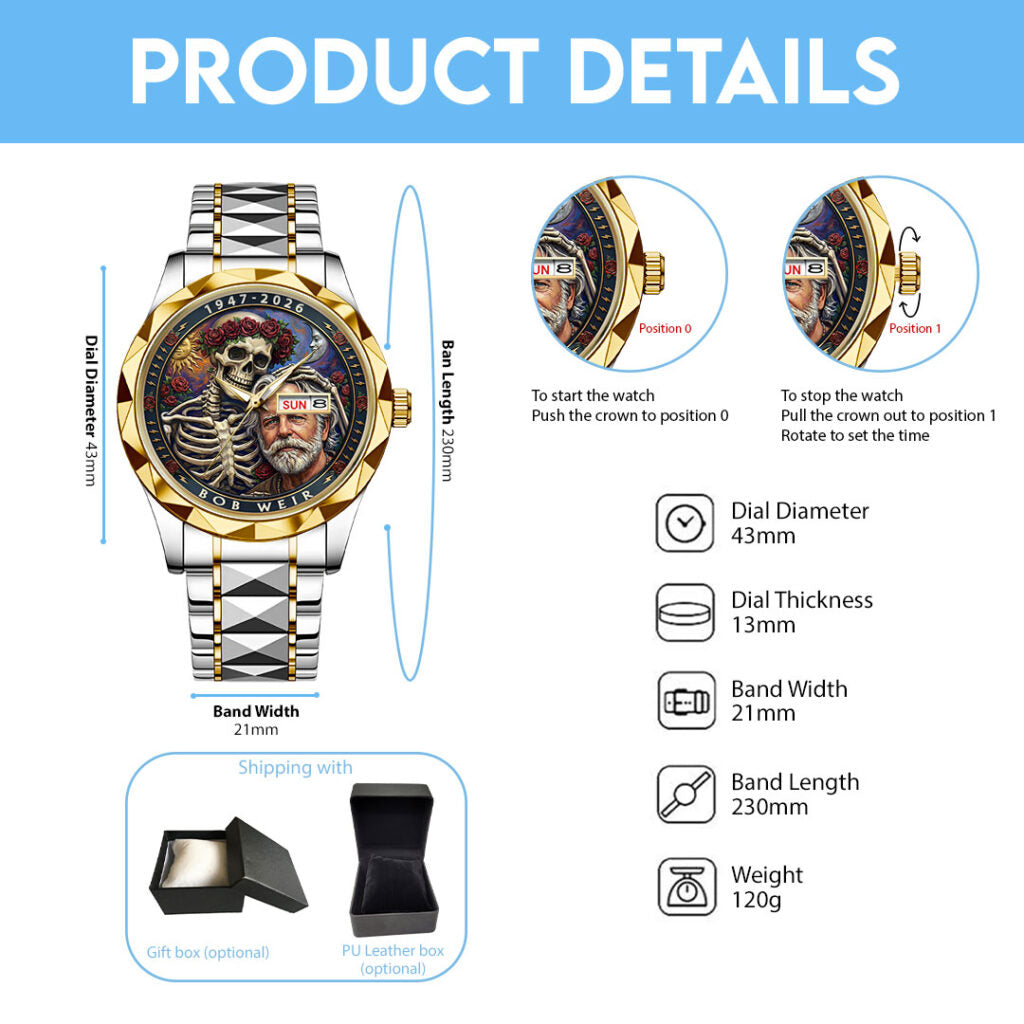 Grateful Dead x Bob Weir Alloy Luxury Quartz Watch - HOATT15771