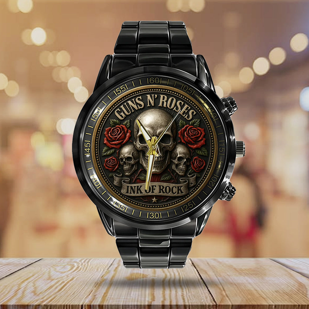 Guns N' Roses Black Stainless Steel Watch - MAITM13581