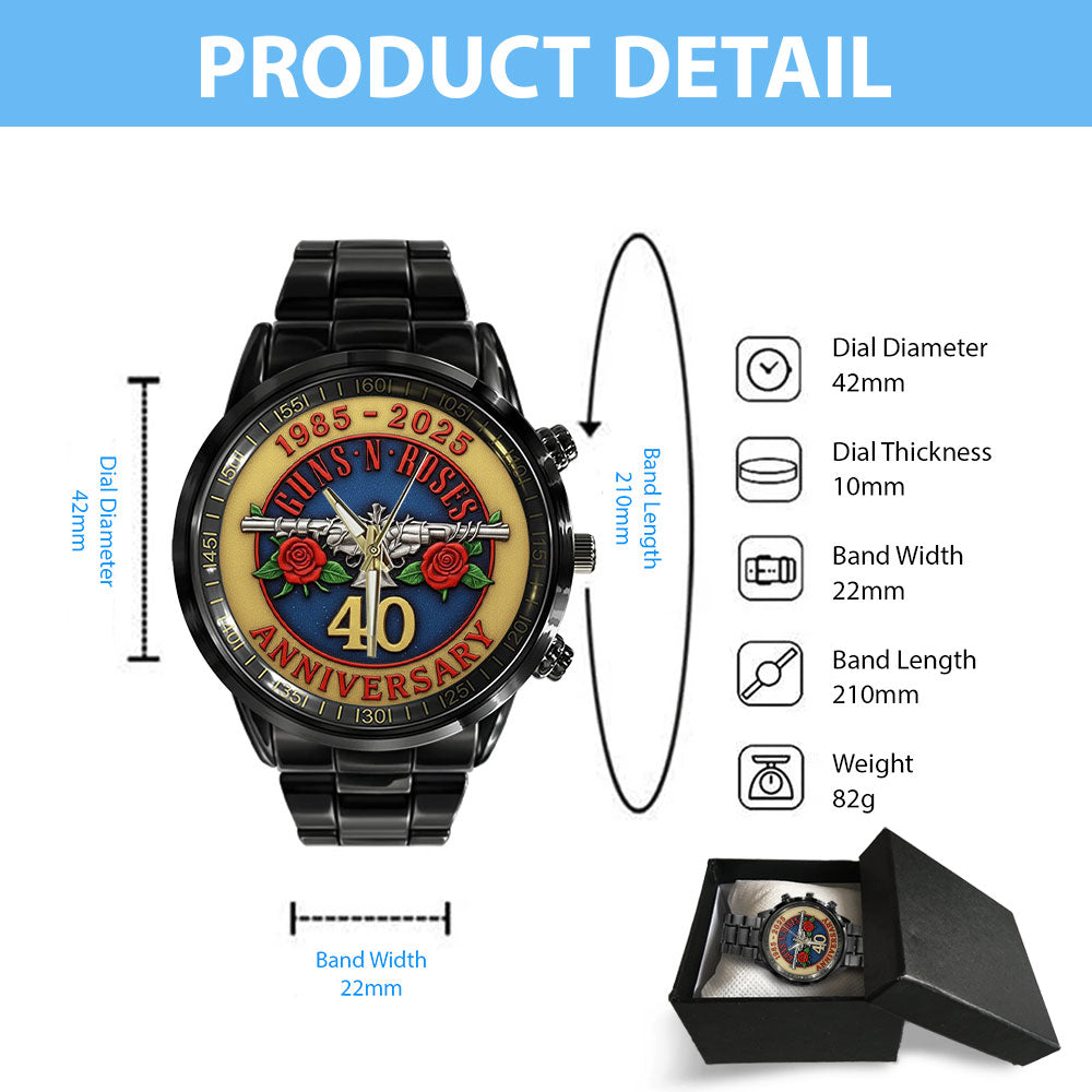 Guns N’ Roses Black Stainless Steel Watch - TMTHU2458