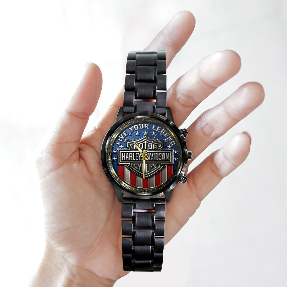 Harley Davidson Black Stainless Steel Watch - TMTHU985